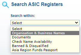 Organisation and Business Names example